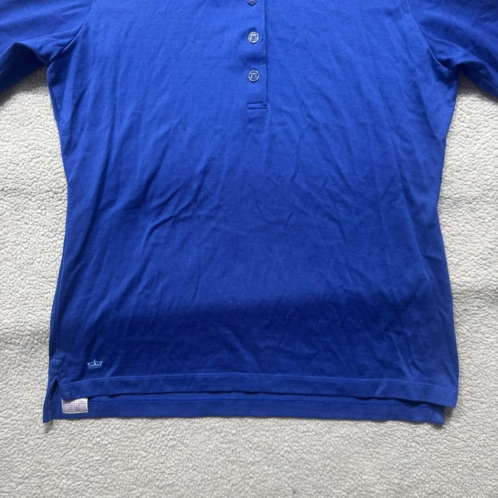 Peter Millar Pullover Shirt Mens Medium Blue Mock Neck Long Sleeve Golf Casual